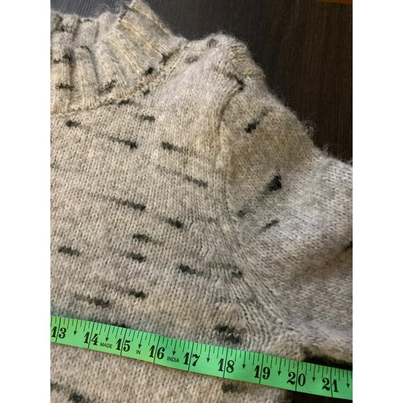 Loft Long Sleeve Wool Blend Patterned Fuzzy Sweater Size L - Picture 3 of 6